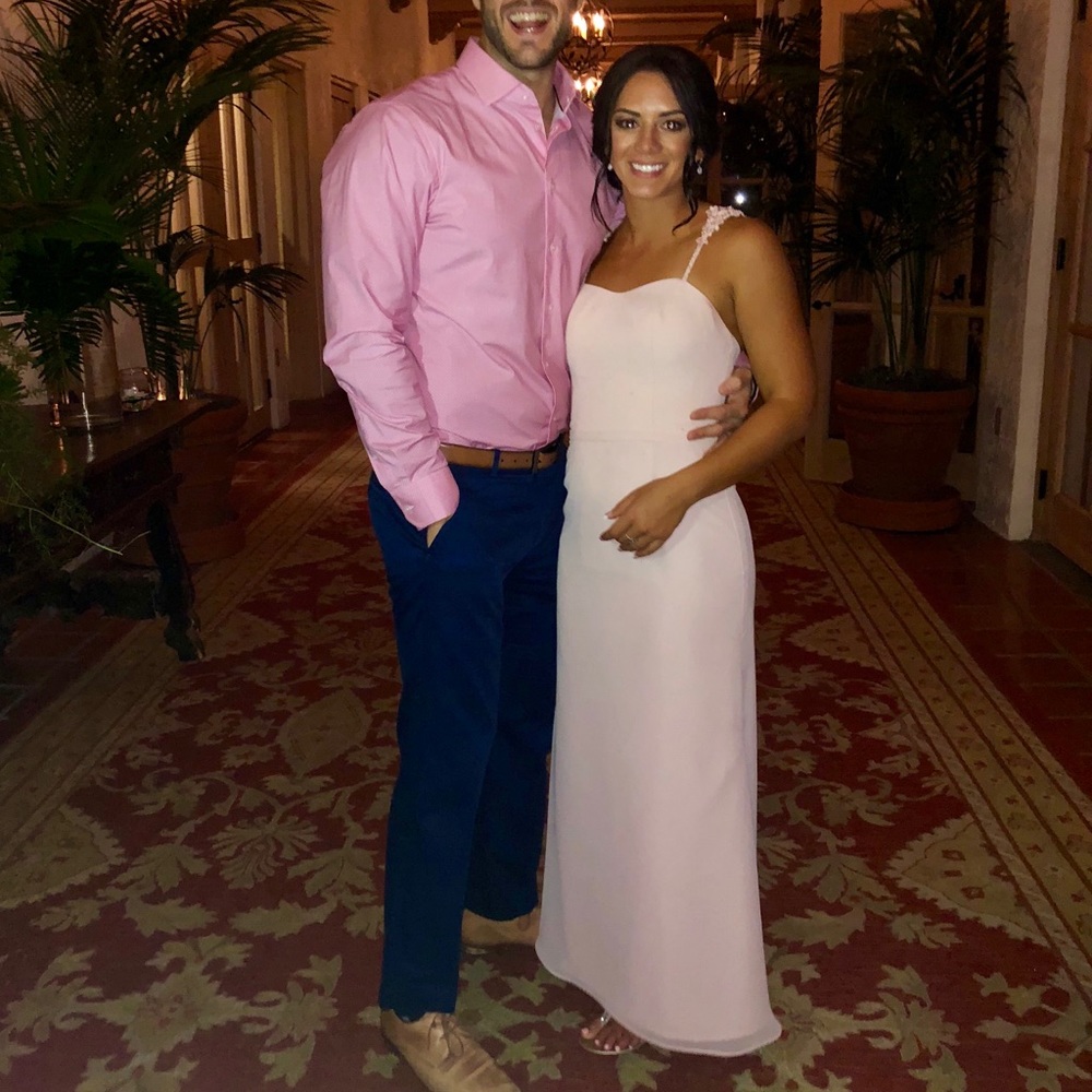 Light pink bridesmaid dress